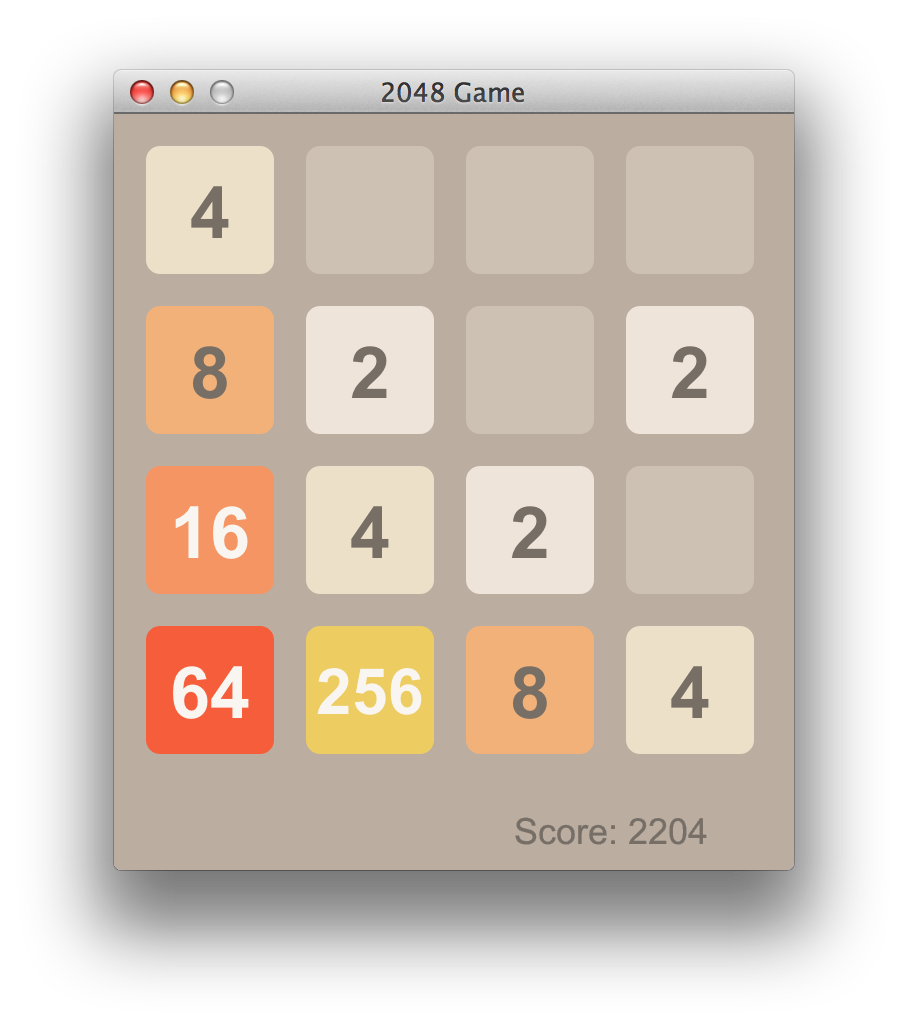 Java Implementation of 2048 Game preview